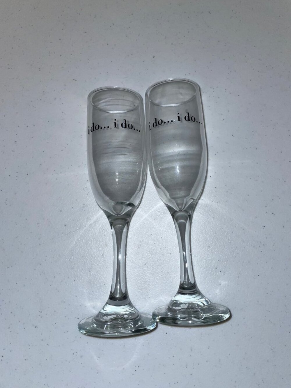 Pair of wedding champagne flutes